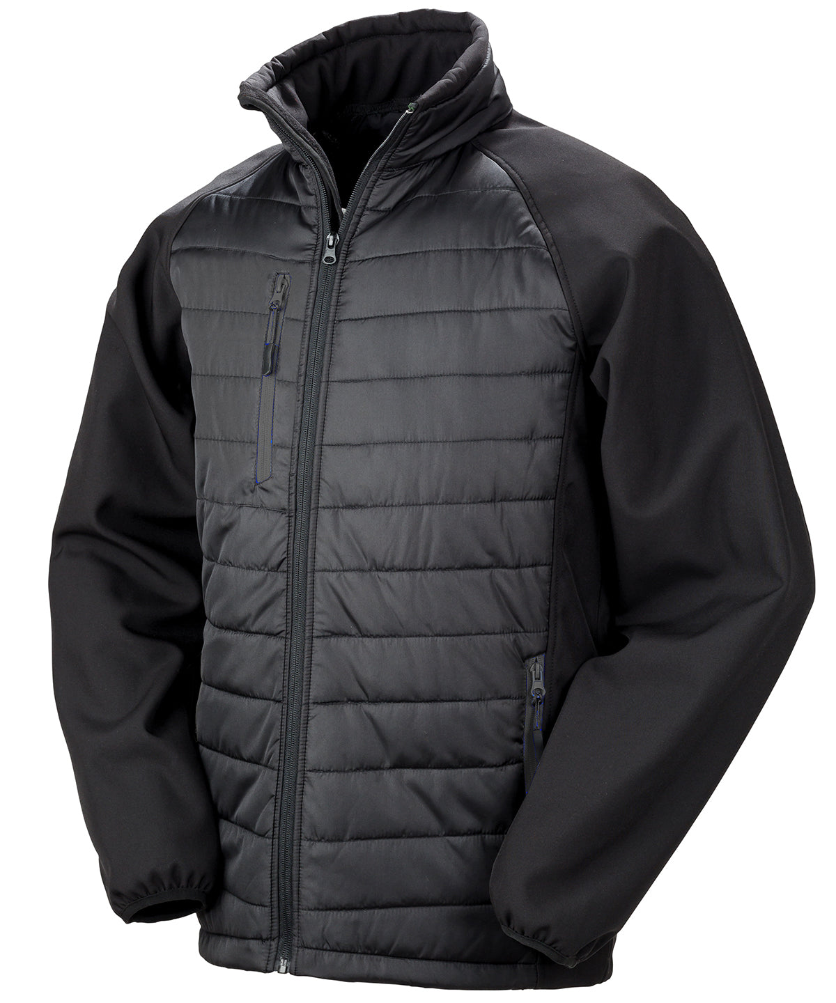 Compass Padded Softshell Jacket in Black