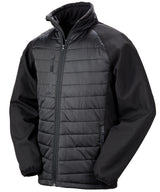 Compass Padded Softshell Jacket in Black