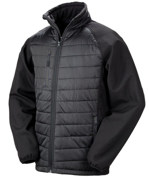 Compass Padded Softshell Jacket in Black