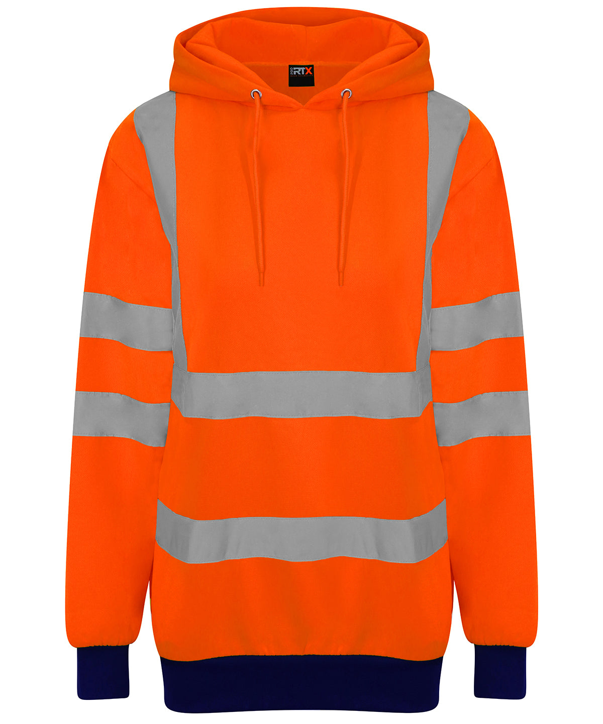 High Visibility Hoodie in HV Orange/Navy