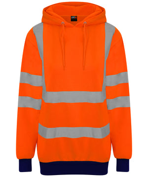 High Visibility Hoodie in HV Orange/Navy