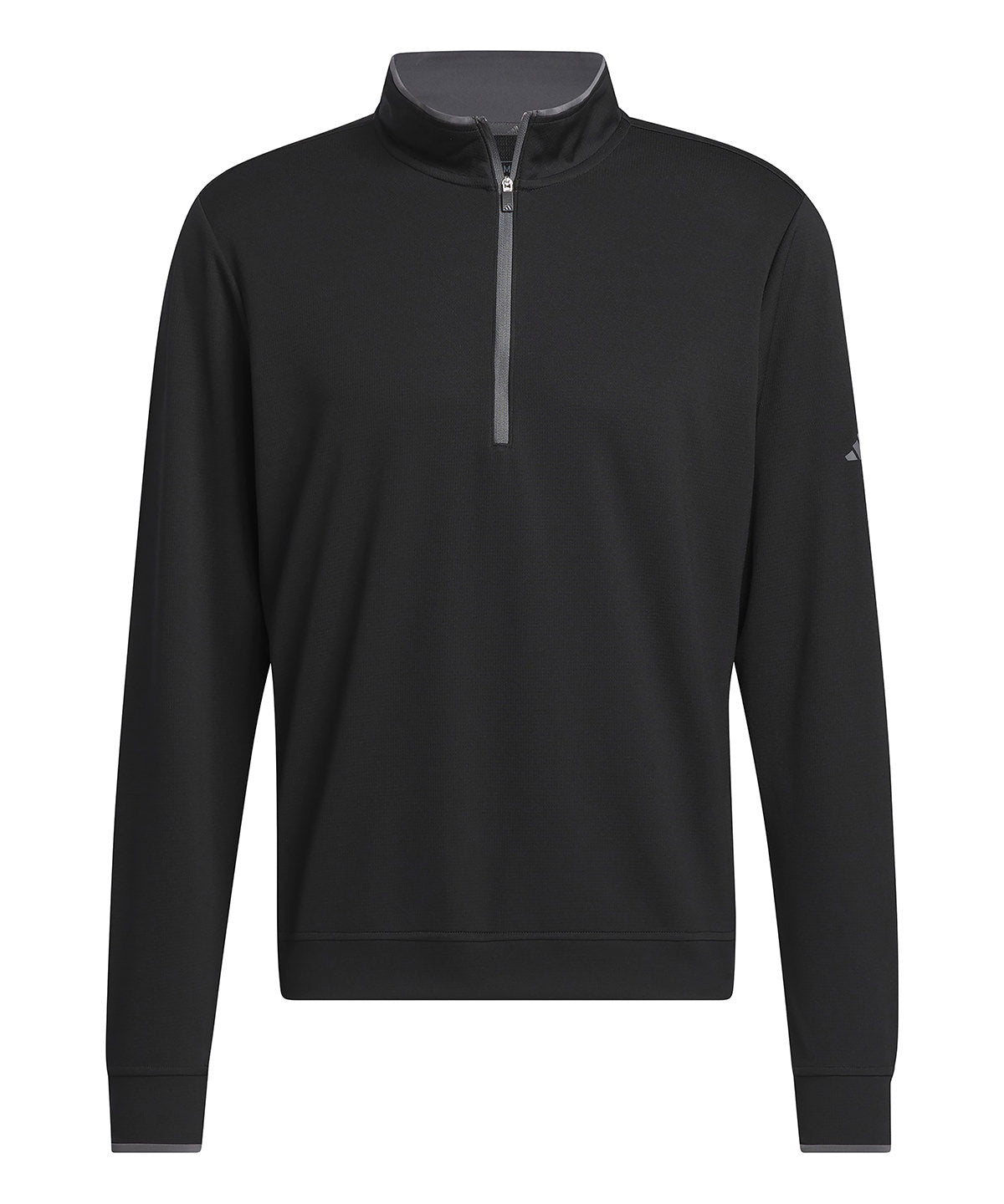 UPF Lightweight Quarter-Zip Pullover in Black, front view
