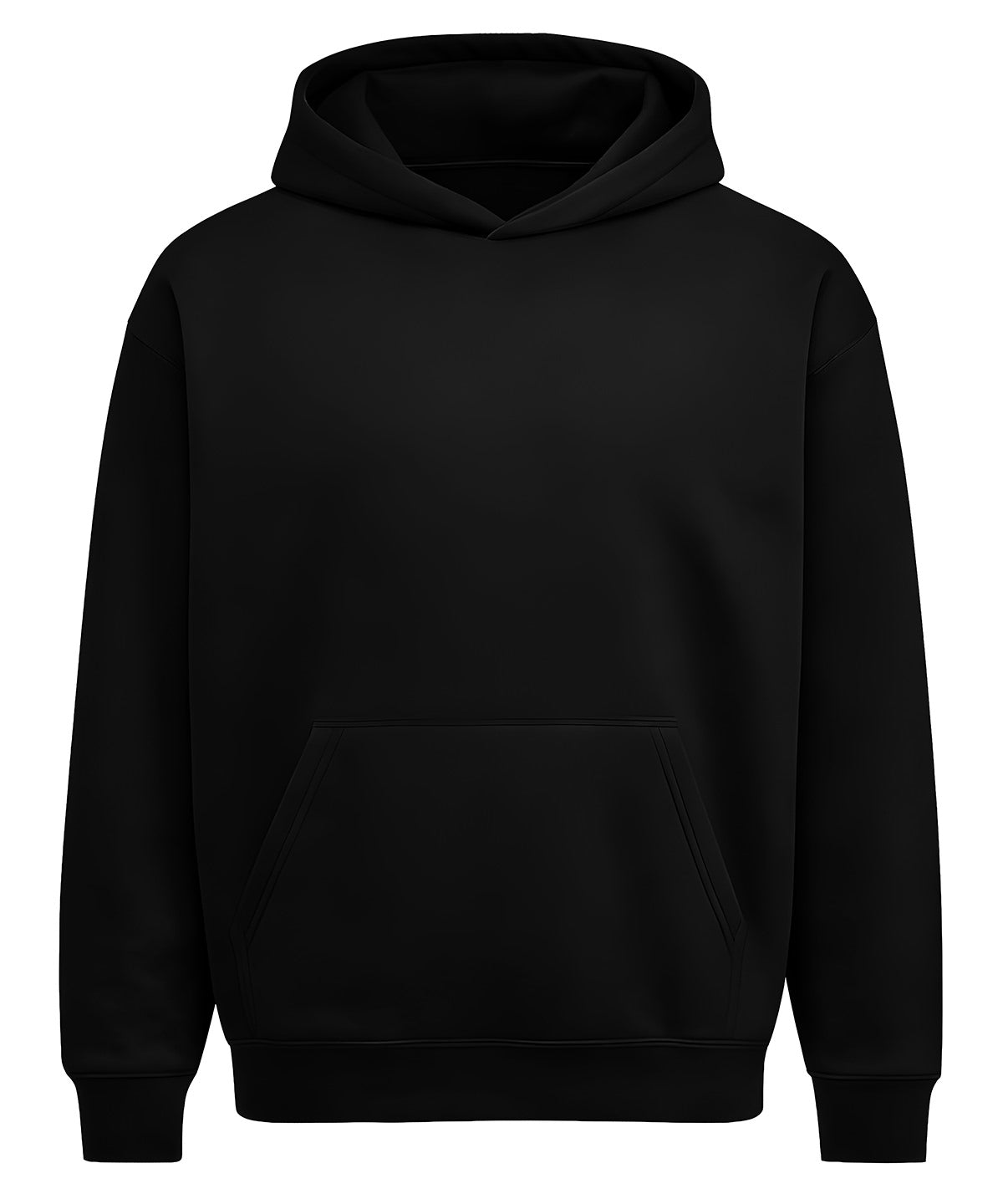 Heavy Bass Hoodie in Black, front view