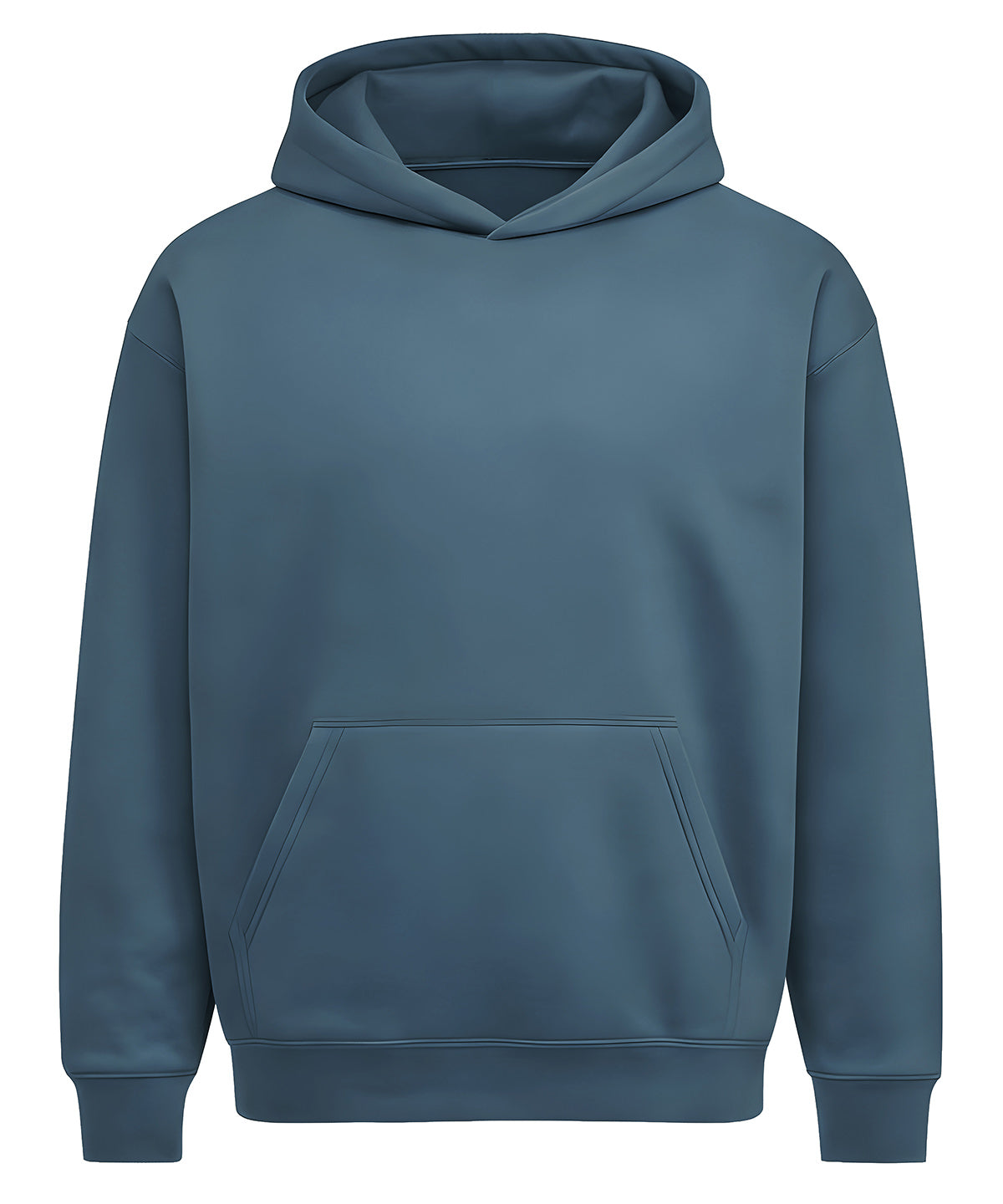 Heavy Bass Hoodie in Indigo Blue, front view