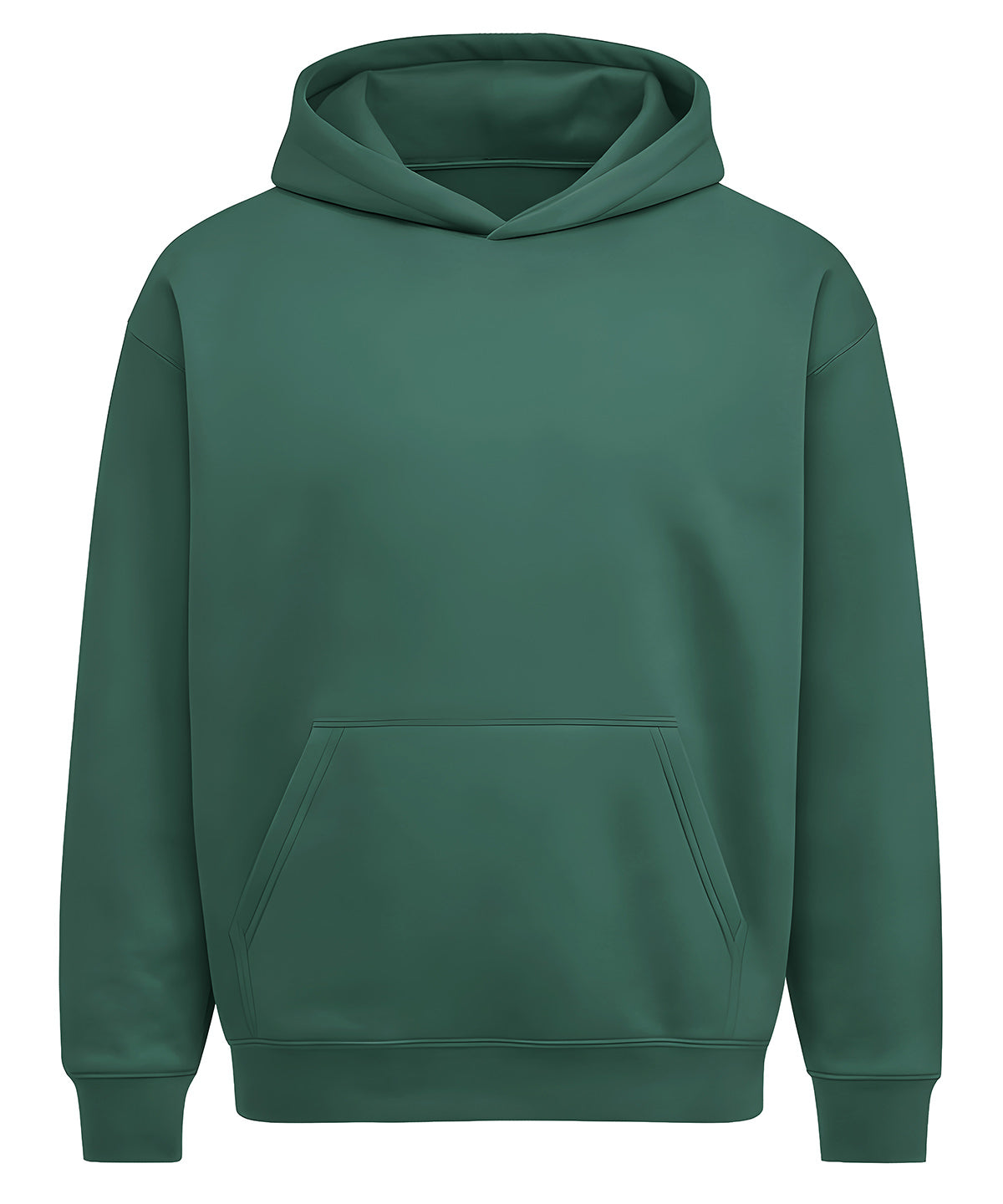 Heavy Bass Hoodie in Pine Green, front view