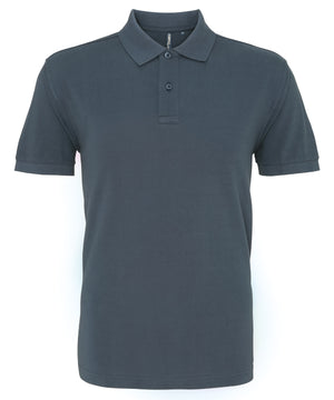 The Asquith & Fox Polo in Denim, front view