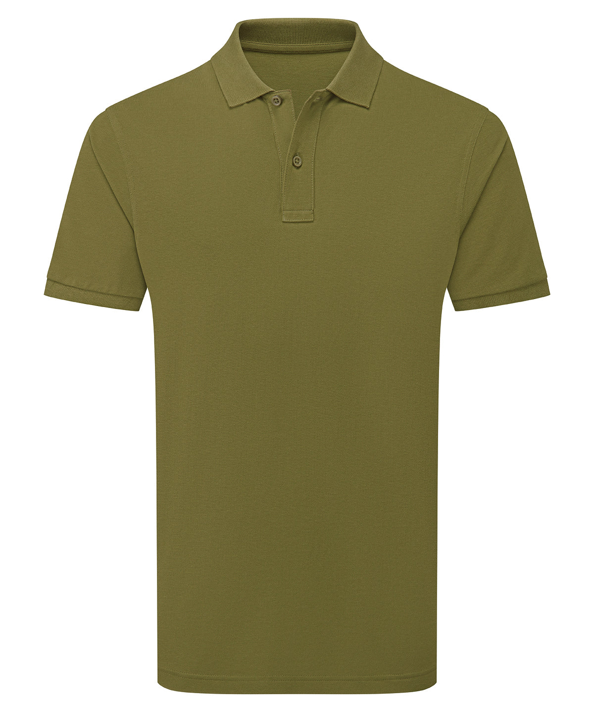 The Asquith & Fox Polo in Earth Green, front view