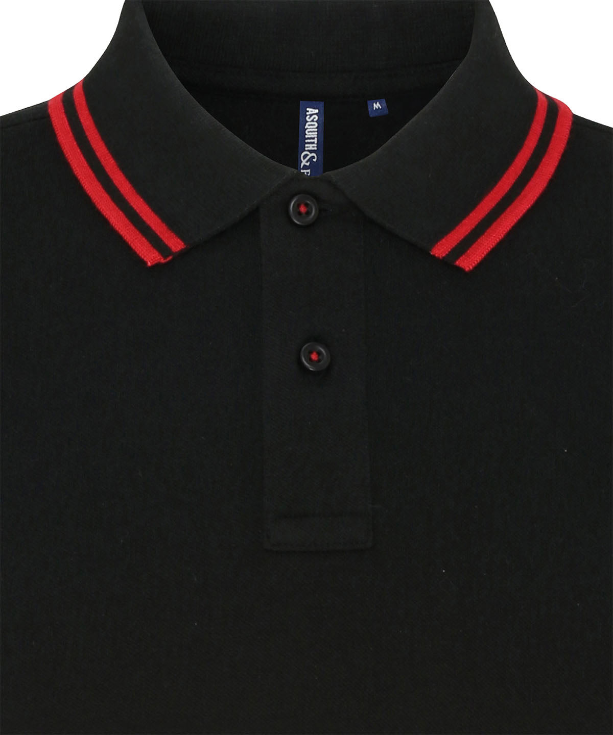 Men's Classic Fit Tipped Polo in Black/Red, front view