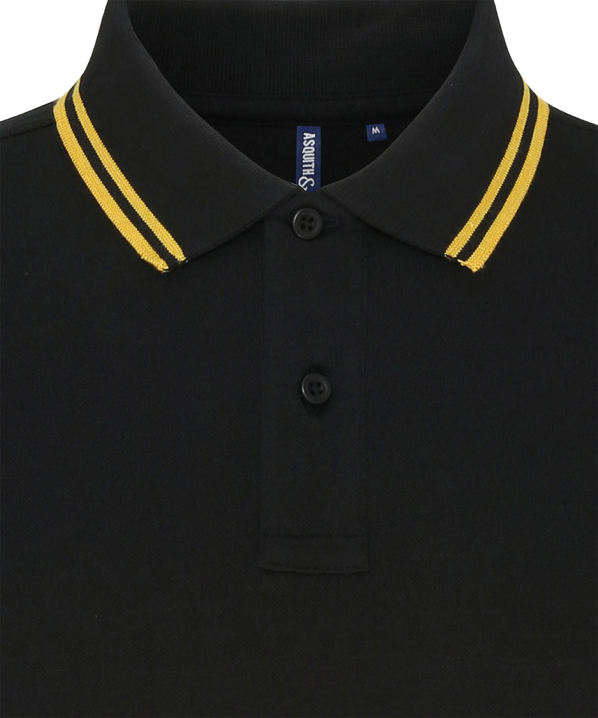 Men's Classic Fit Tipped Polo in Black/Yellow, front view
