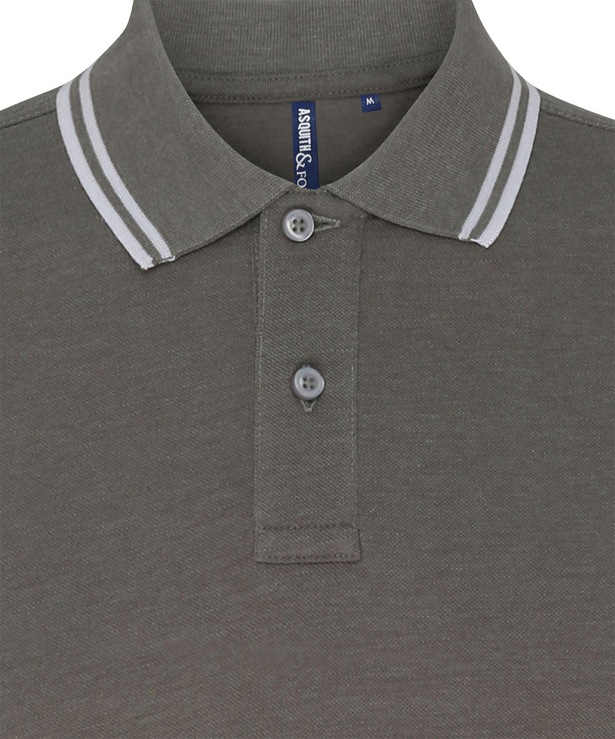 Men's Classic Fit Tipped Polo in Charcoal/White, front view