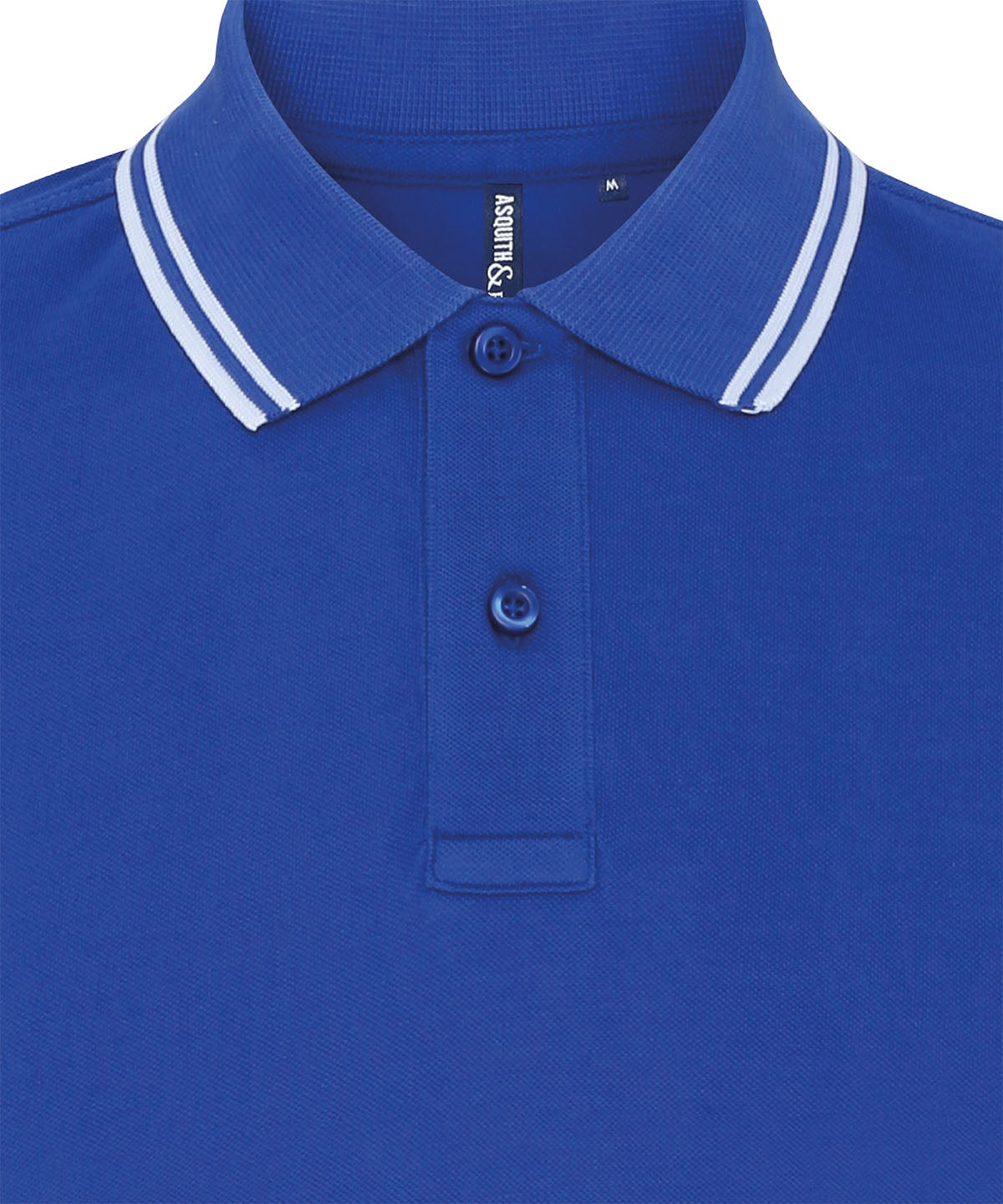 Men's Classic Fit Tipped Polo in Royal/White, front view