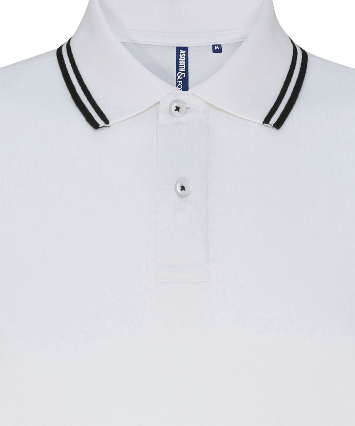 Men's Classic Fit Tipped Polo in White/Black, front view