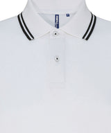 Men's Classic Fit Tipped Polo in White/Black, front view