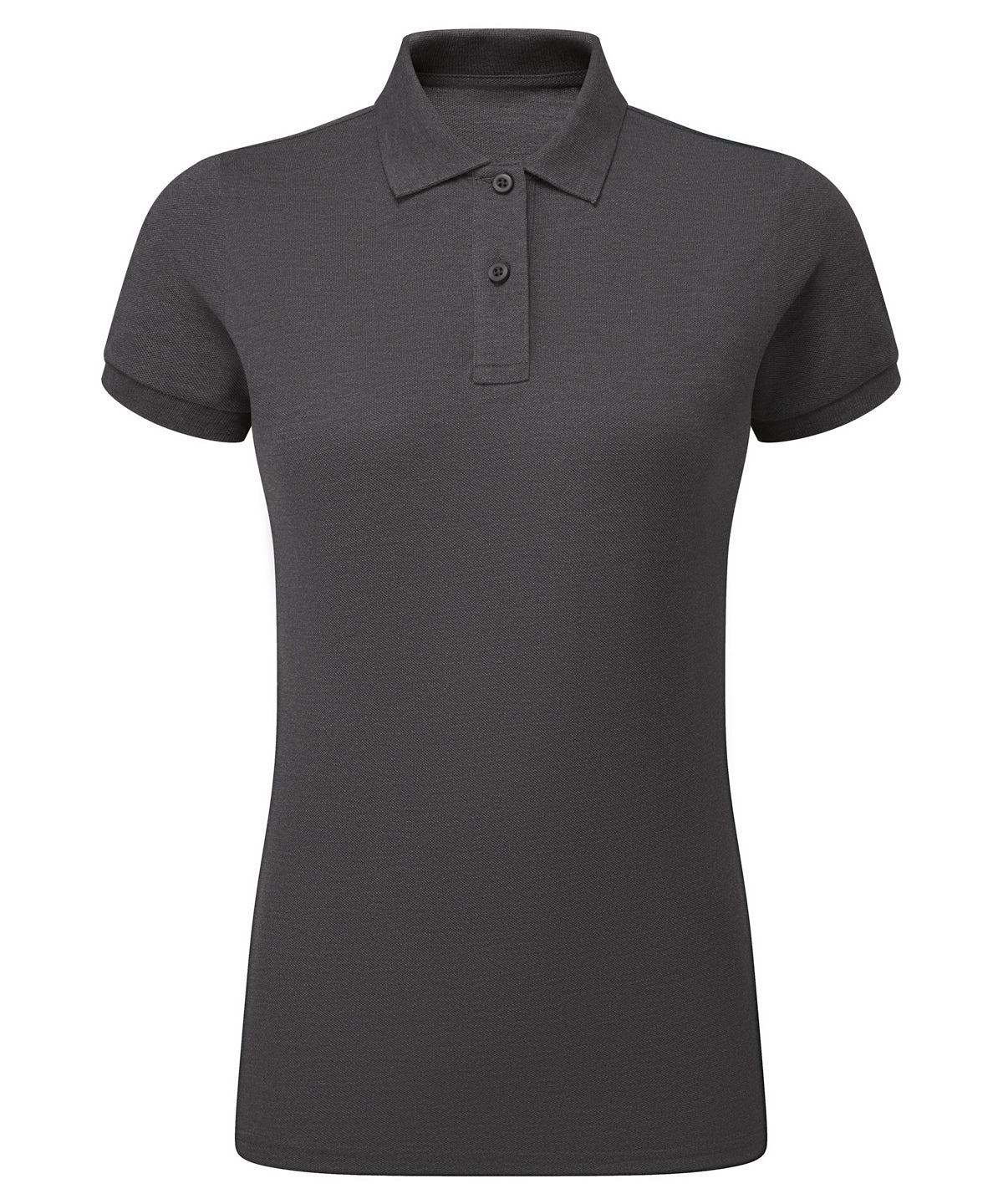 Women's Classic Fit Polo in Charcoal, front view