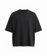 240 Boxy Cropped T in Deep Black, front view