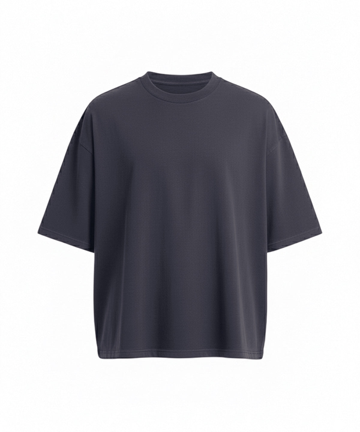 240 Boxy Cropped T in Solid Charcoal, front view