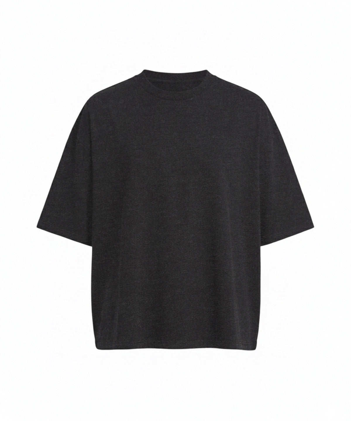 240 Boxy Cropped T in Washed Black, front view