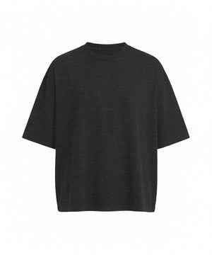 240 Boxy Cropped T in Washed Black, front view