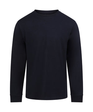 180 Long Sleeve T in Deep Black, front view