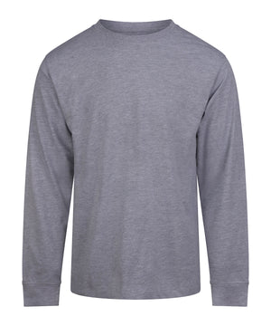 180 Long Sleeve T in Heather Grey, front view