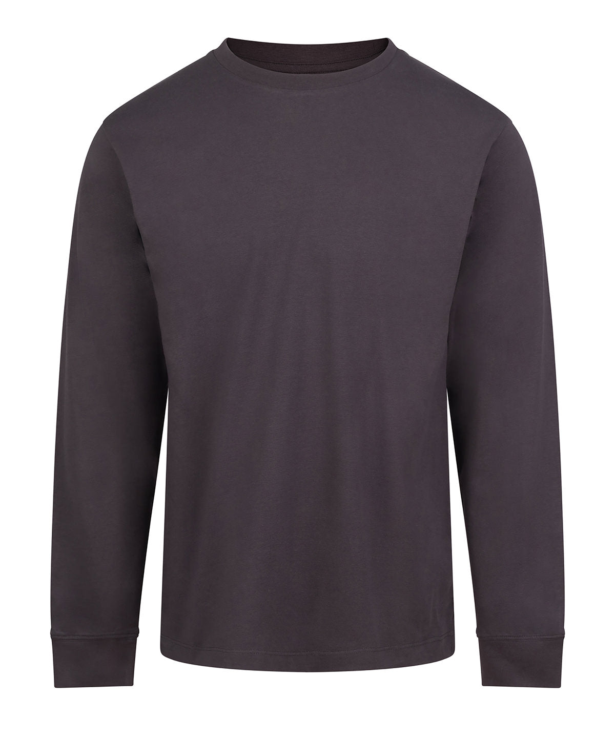 180 Long Sleeve T in Solid Charcoal, front view