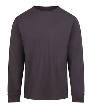 180 Long Sleeve T in Solid Charcoal, front view