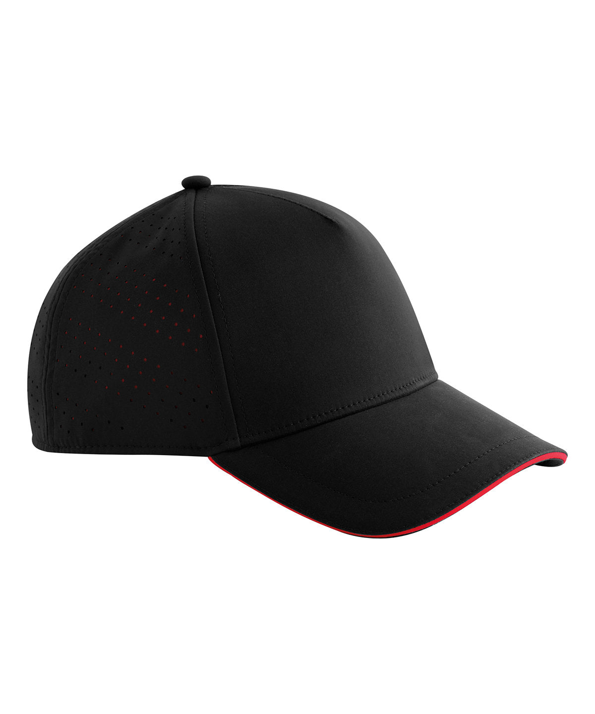 Accelerate Cap in Black/Red, front view