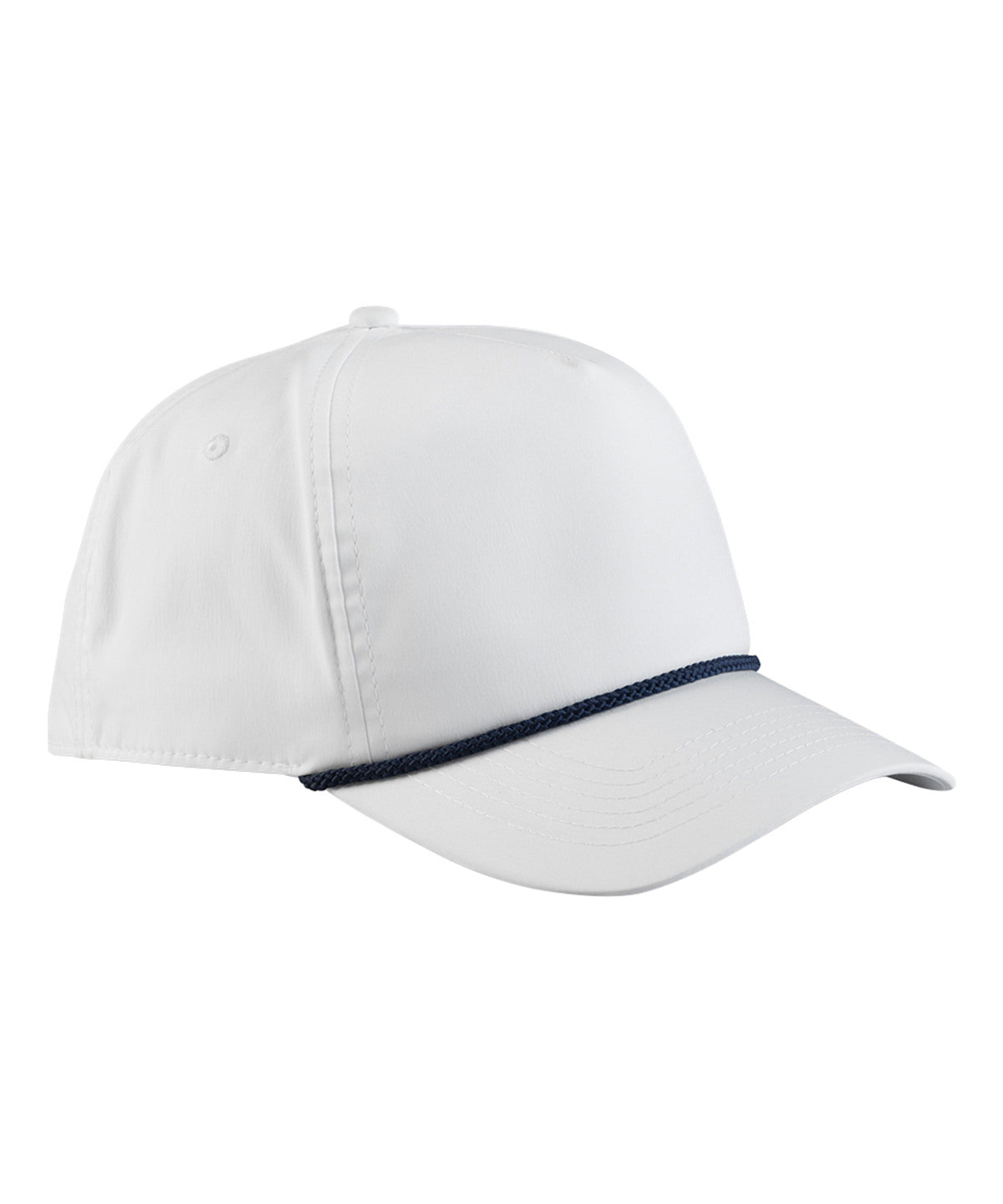 Rope Detail Golf Cap in White/Navy, front view