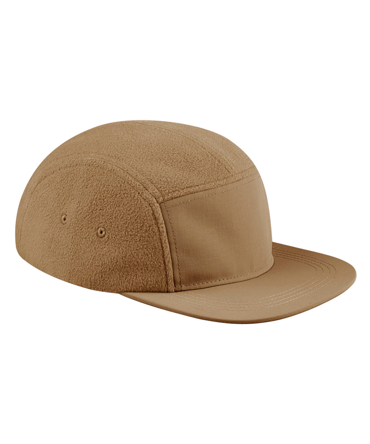 Recycled Fleece Outdoor Camper Cap in Biscuit, front view