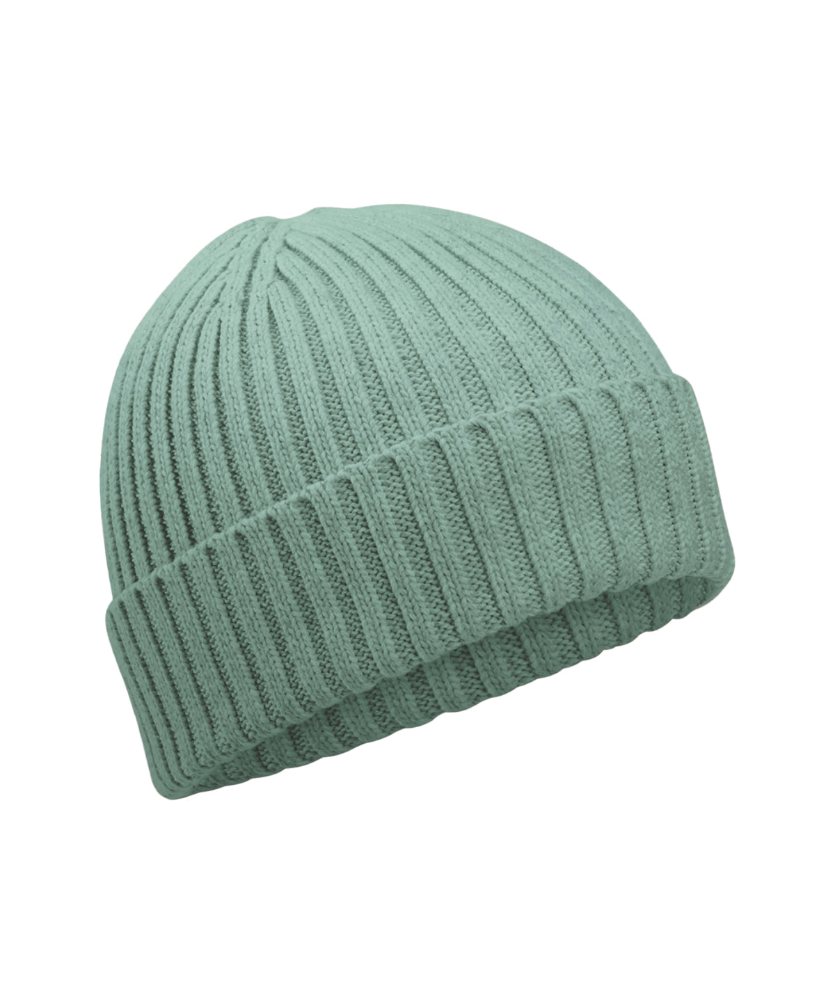 Organic Cotton Kids Beanie in Dusty Green, front view