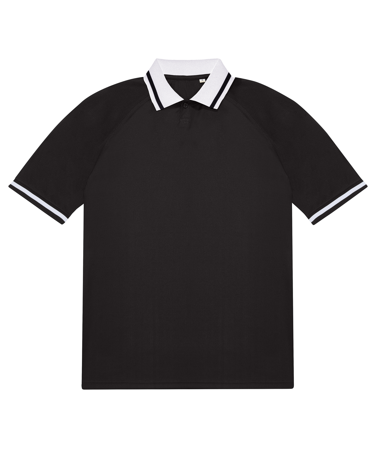 B&C Active Polo in Black, front view
