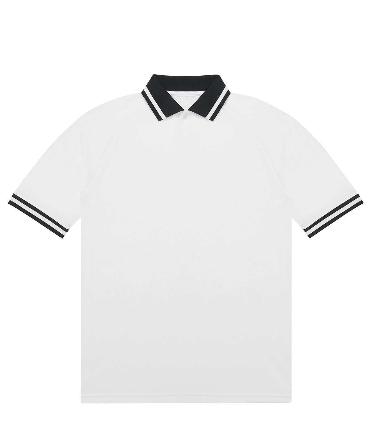 B&C Active Polo in White, front view