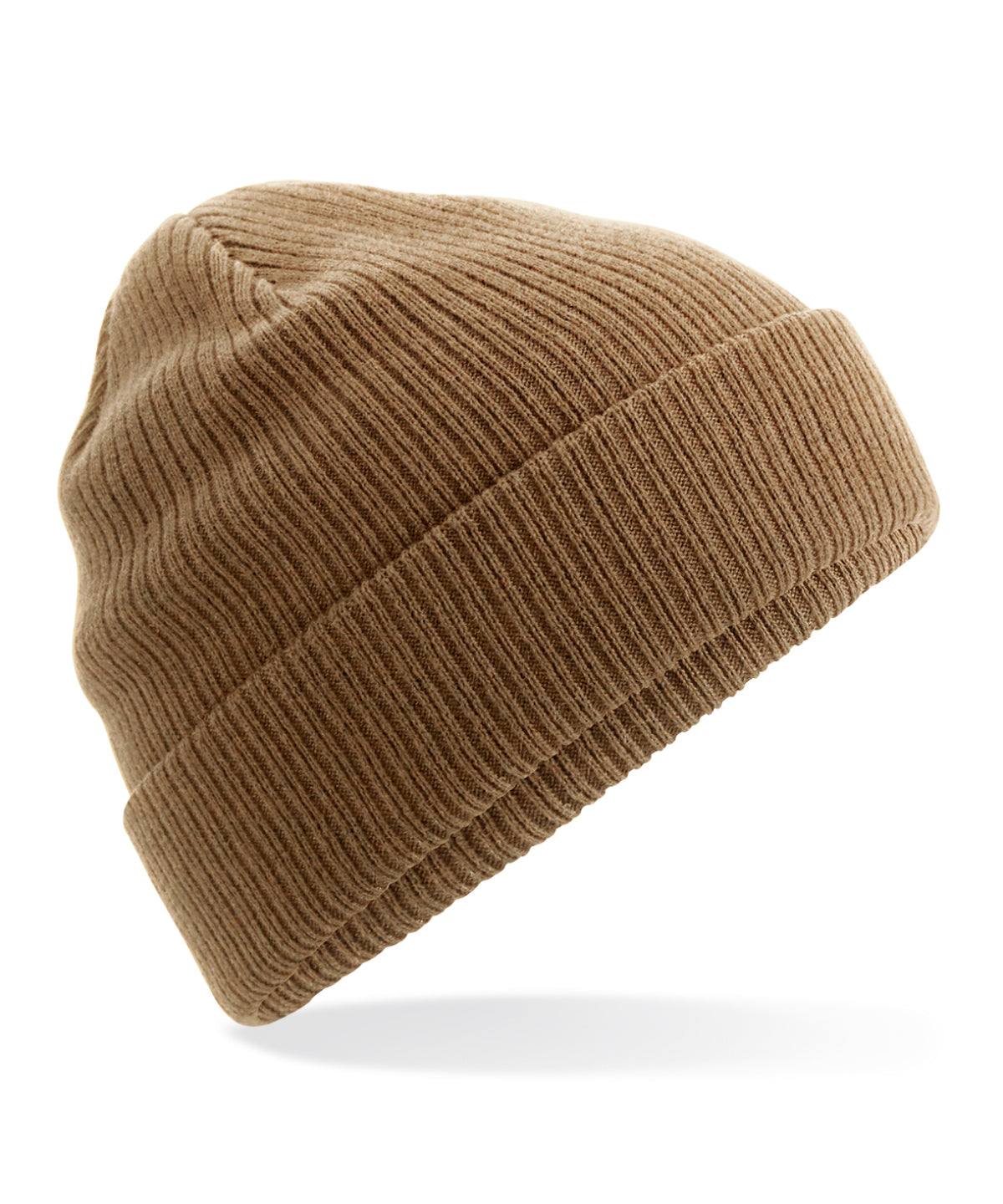 Organic Cotton Beanie in Biscuit, front view