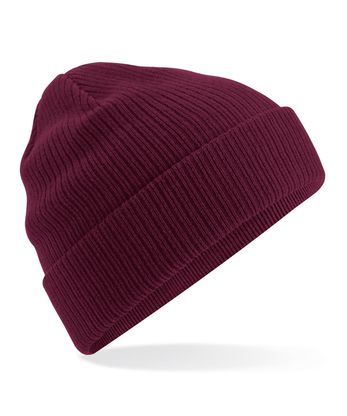Organic Cotton Beanie in Burgundy, front view