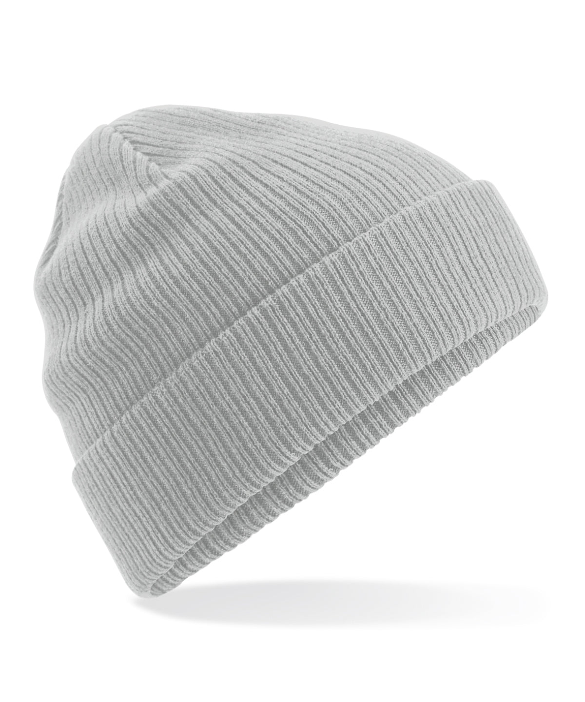 Organic Cotton Beanie in Light Grey, front view