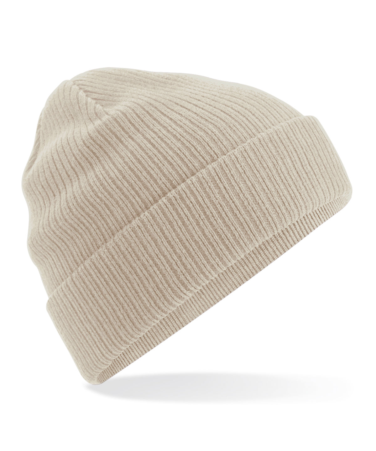 Organic Cotton Beanie in Sand, front view