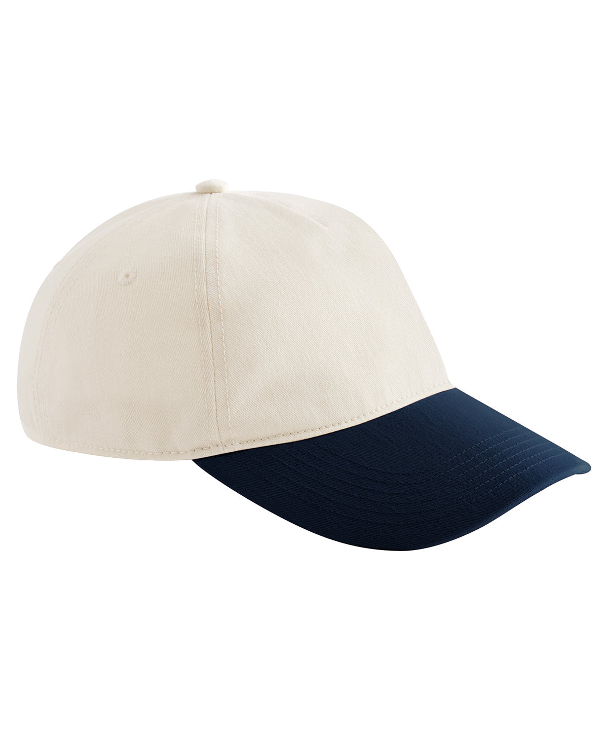 Contrast Peak Leisure Cap in Natural/French Navy, front view
