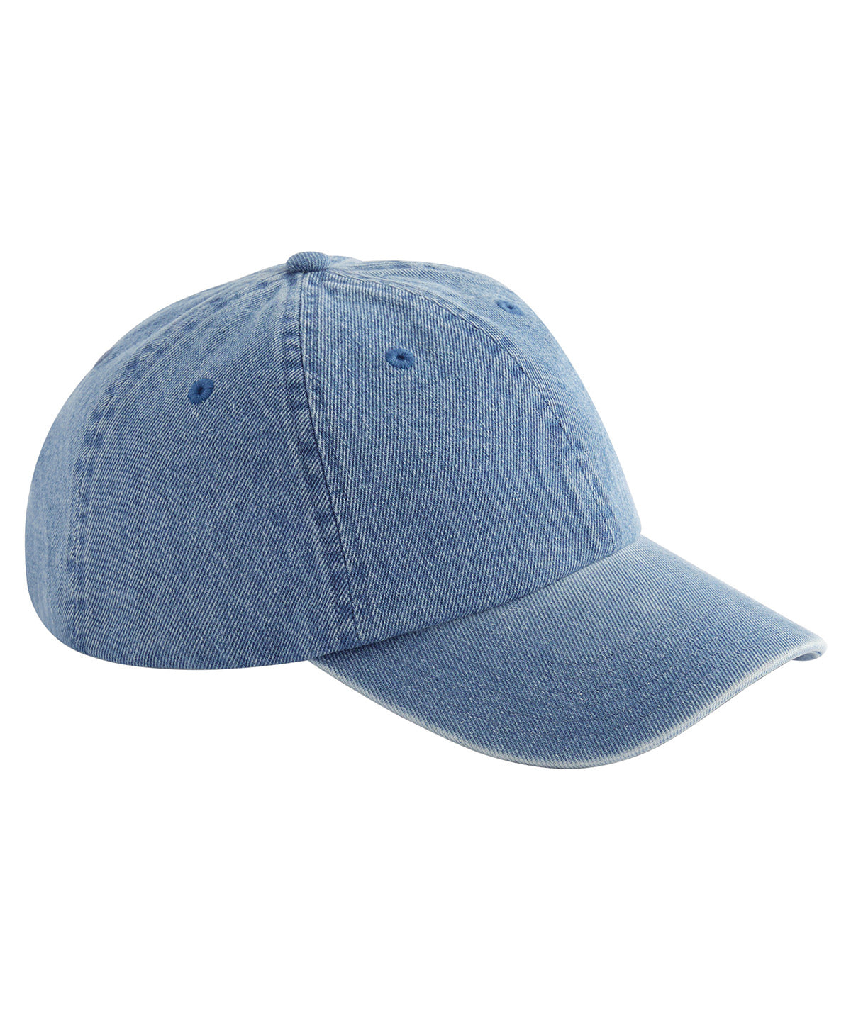 Denim Cap in Mid Blue, front view