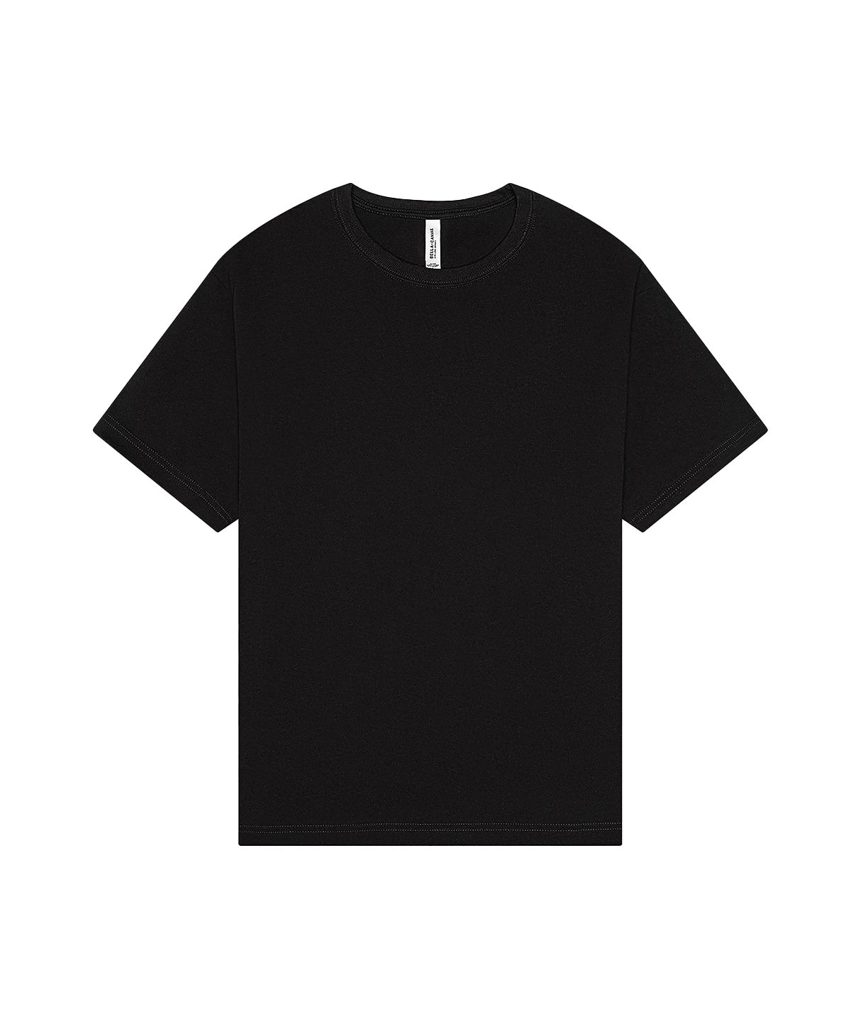 Unisex Heavy Boxy Tee in Black, front view