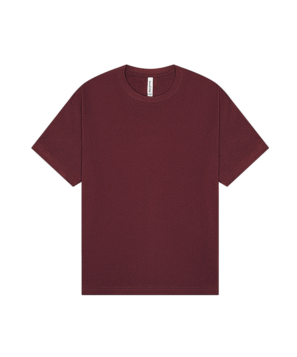 Unisex Heavy Boxy Tee in Maroon, front view