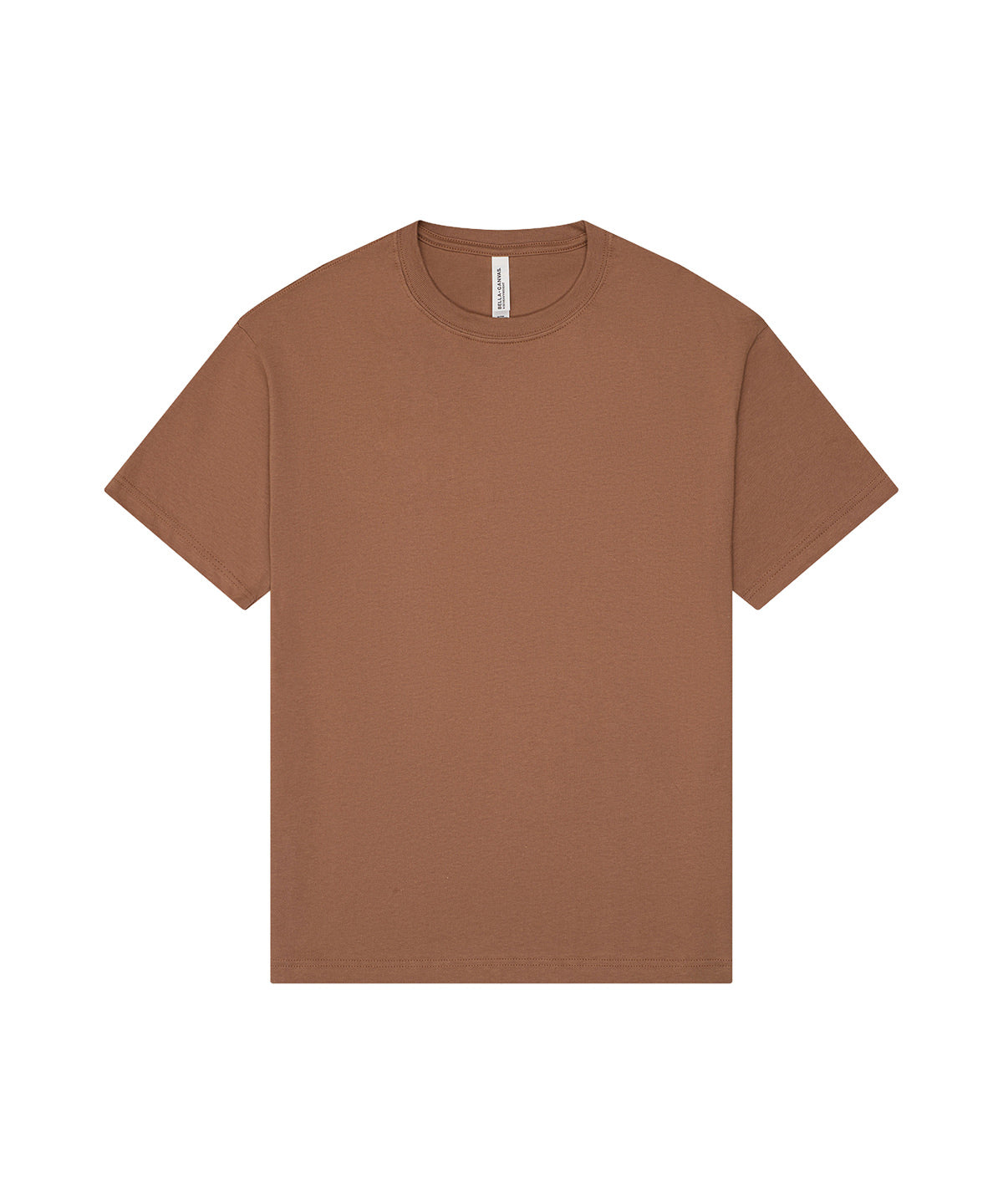 Unisex Heavy Boxy Tee in Vintage Brown, front view