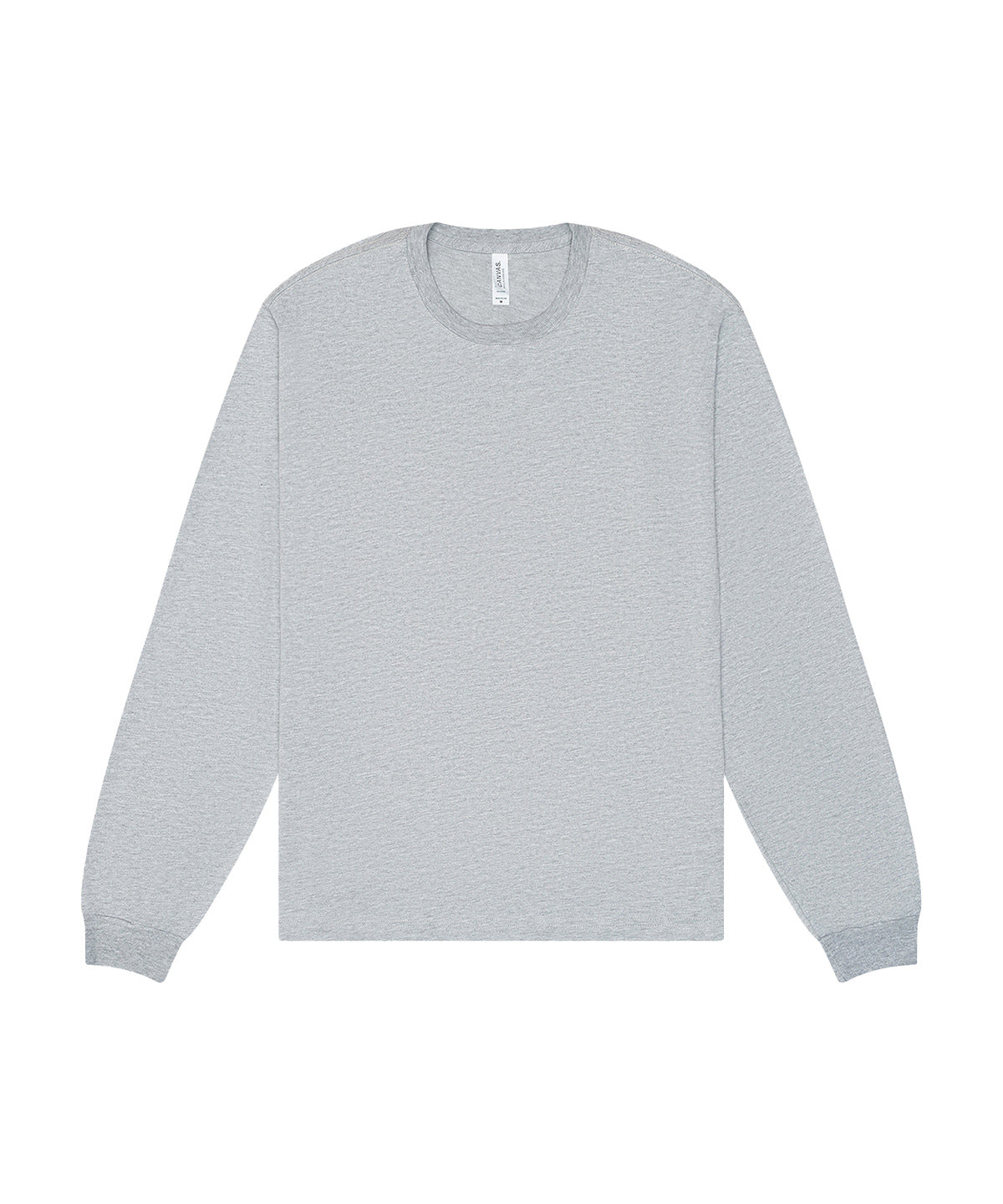 Unisex Heavy Boxy Long Sleeve Tee in Athletic Heather, front view