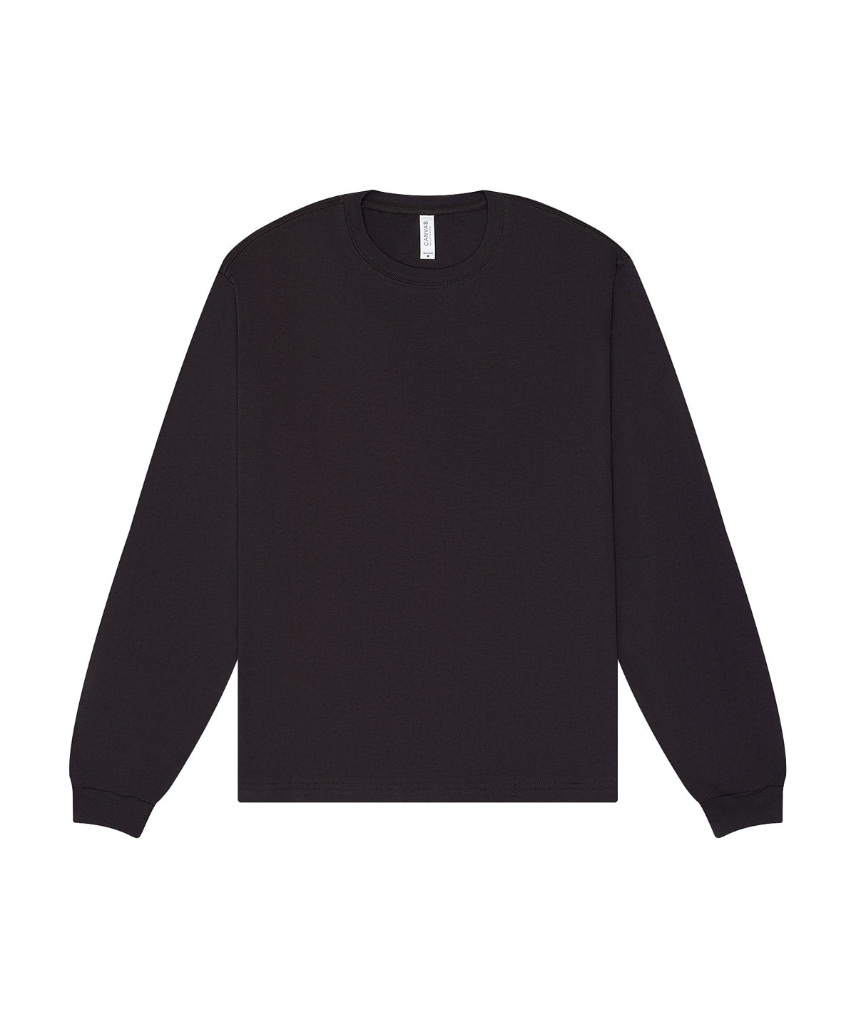 Unisex Heavy Boxy Long Sleeve Tee in Dark Grey, front view