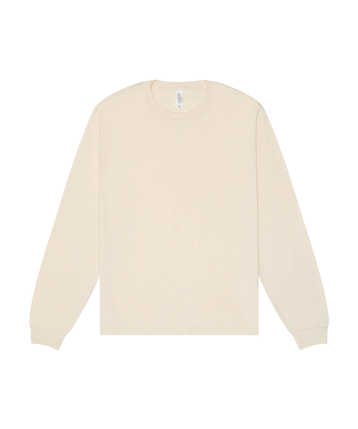 Unisex Heavy Boxy Long Sleeve Tee in Natural, front view