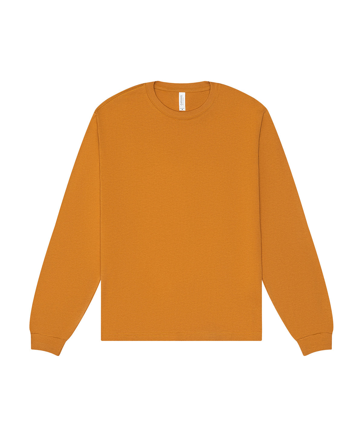 Unisex Heavy Boxy Long Sleeve Tee in Toast, front view