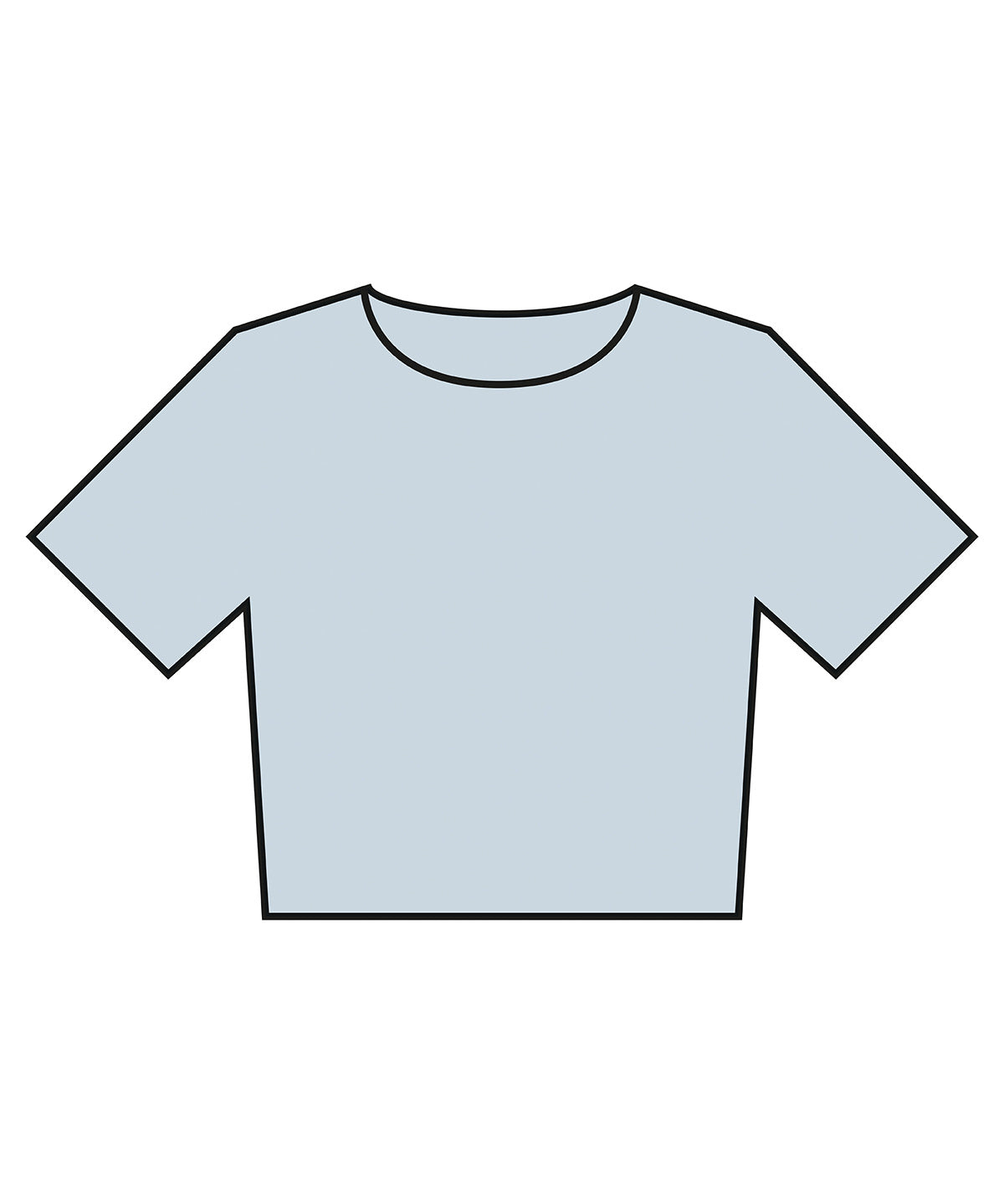 Women’s Heavyweight Washed Cropped Tee in Light Washed Denim, front view