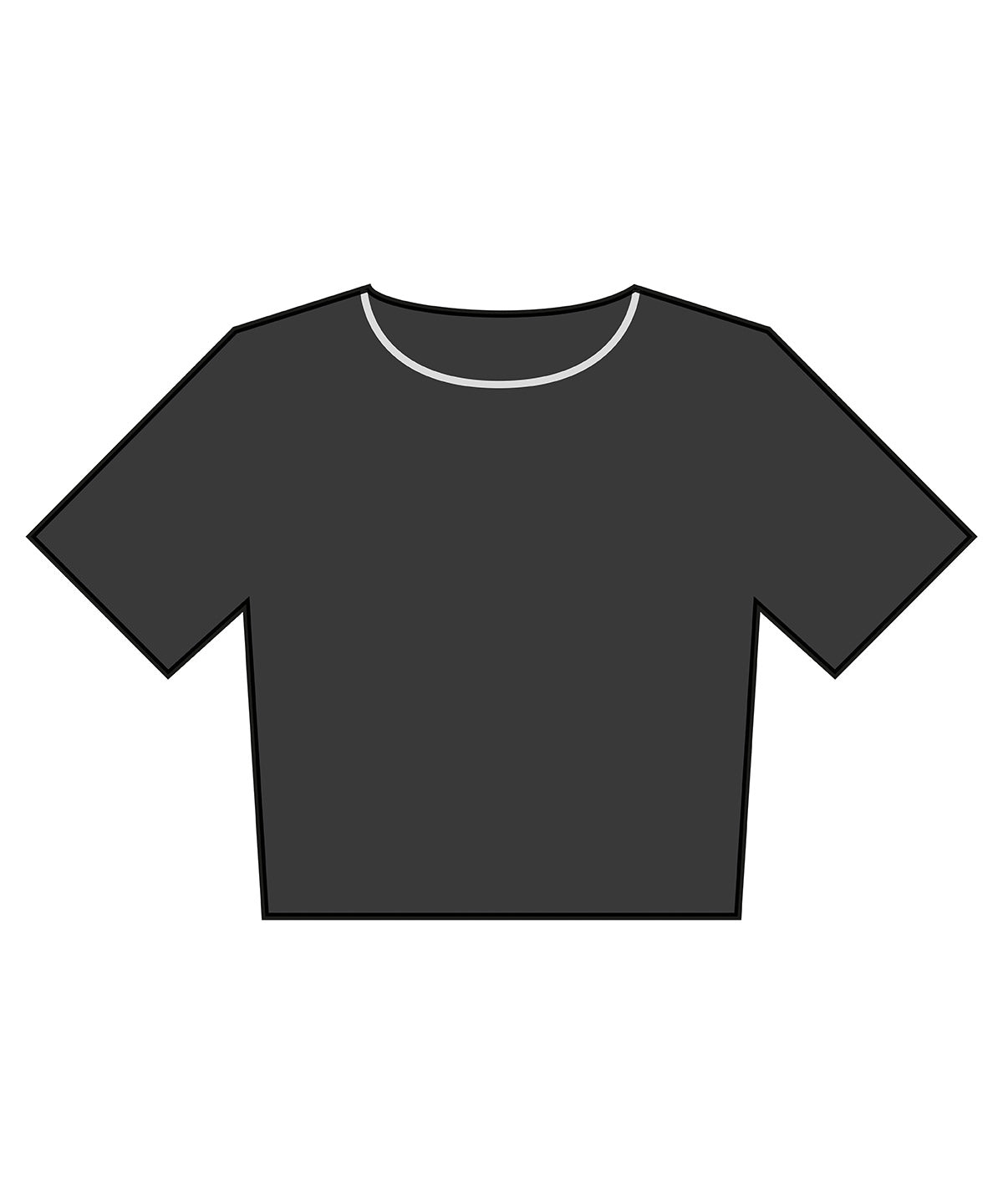Women’s Heavyweight Washed Cropped Tee in Washed Black, front view