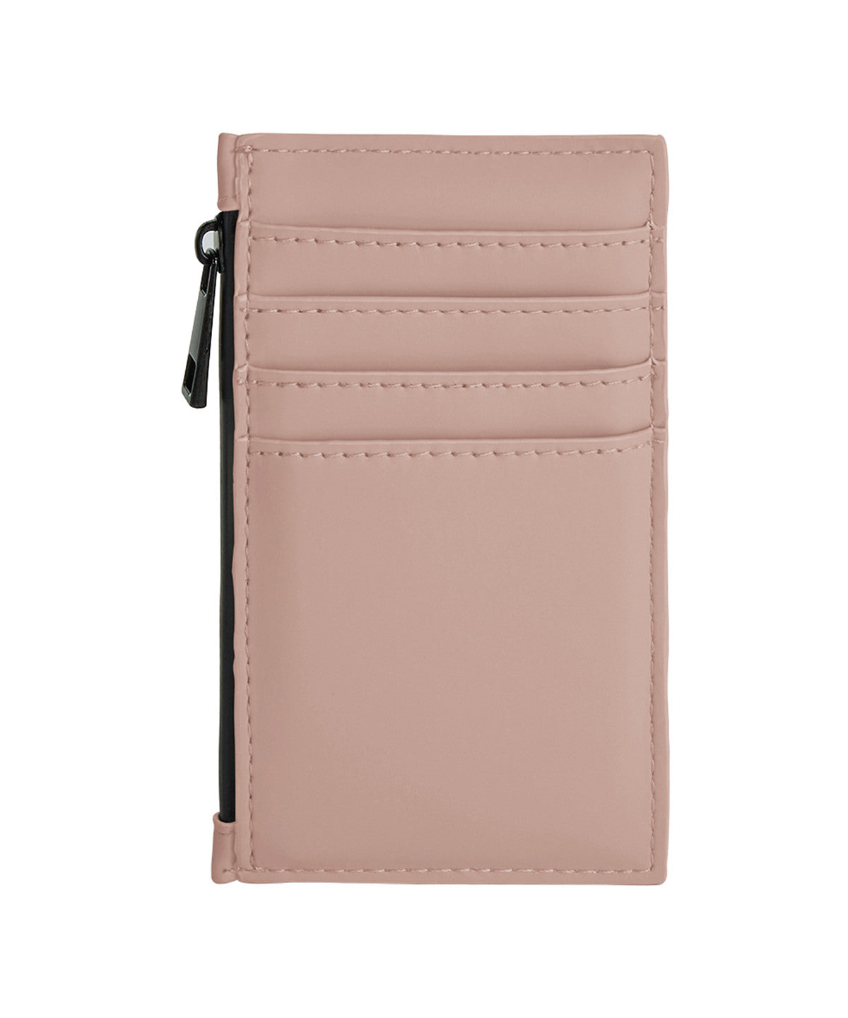 Matte PU Card Holder in Nude Pink, front view
