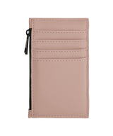 Matte PU Card Holder in Nude Pink, front view