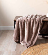 Extra Large Plush Fleece Blanket in Mushroom, front view